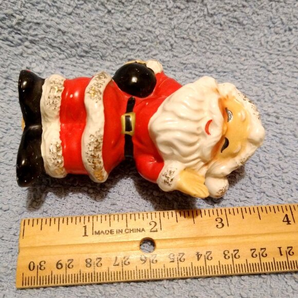Vintage Enesco Ceramic Bowling Santa Claus 1950s Christmas Salt Shaker - Picture 15 of 16